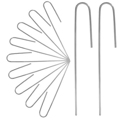 Silver Irrigation Drip Tubing Staples, 100 Pack, J Shape, 5 Inch
