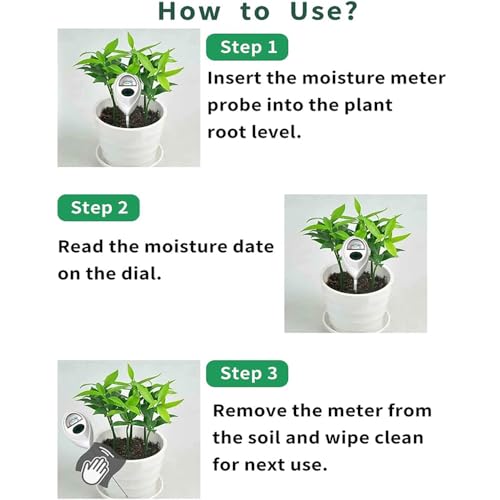 2 Pcs Green Soil Moisture Meter, Plant Water Meter, Moisture Meter for Plants, Soil MoistureTester, Soil Water Gauge for Plants, Plant Moisture Monitor No Battery Needed (White 2 Pcs) - color: White 2 Pcs