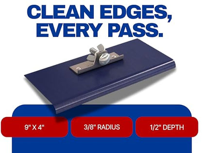 Bon 22-739 Blue Steel Walking Edger 9" x 4" 3/8" Radius 1/2" Depth Two Way Concrete Edging Tool (Handle Sold Separately) - style: 3/8" x 1/2" Depth