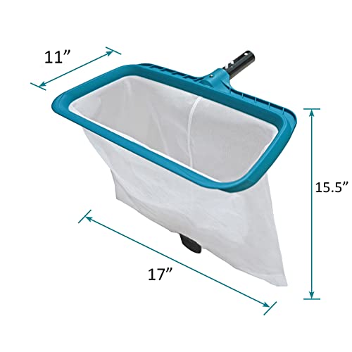 POOLWHALE Professional Pool Skimmer Net, Heavy Duty Swimming Leaf Rake Cleaning Tool with Deep Fine Nylon Mesh Net Bag - Fast Cleaning,Easy Scoop Edge,Debris Pickup Removal (No Pole) (Pack of 2) - size: Pool Rake (Pack of 2)
