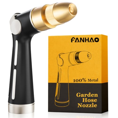 FANHAO Metal Thumb Control Adjustable Nozzle, High Pressure Garden Sprayer - color: Black, size: Adjustable Tip