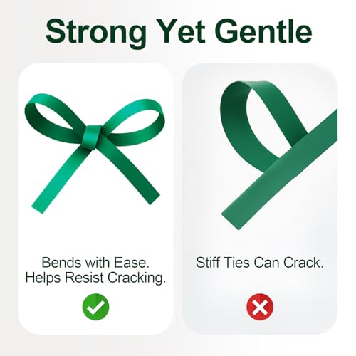 Plant Tie Tape – 4 Rolls (788 ft) Stretch Vinyl (PVC), 0.5" Wide, Non-Adhesive Garden Ties for Stems & Poles – Includes Mesh Bag & Binder Clip (788 ft) - size: 788 ft