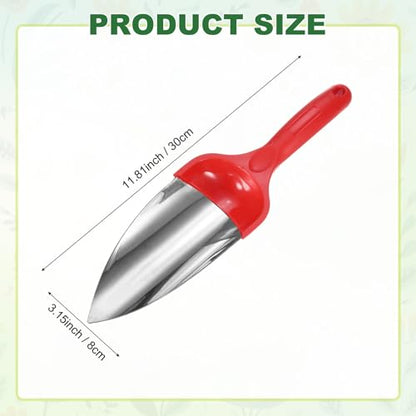M METERXITY 2-Pack Garden Shovel Trowel Hand Shovels, 30cm/11.81 Inch Stainless Steel Gardening Tools for Digging, Transplanting, Soil Loosening and Planting, Ergonomic Handle [Red] - color: Red