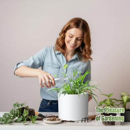 10/9/8 Inch Plant Pots 3 Pack, with Drainage Hole & Saucers - color: Matte White
