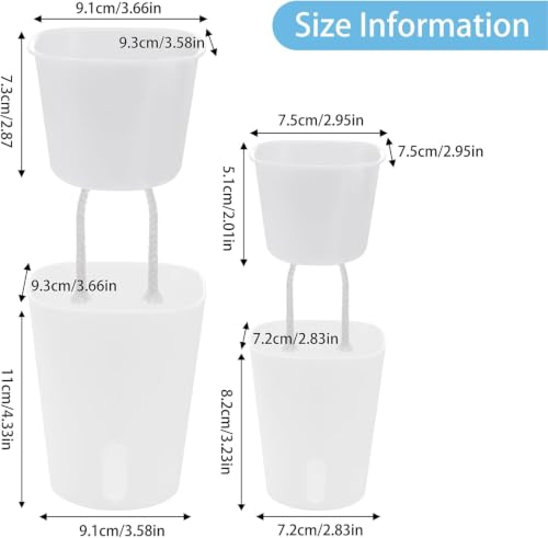 Self Watering Pots For Indoor Plants, 10 Pack 3.7 Inch Planters With Wick