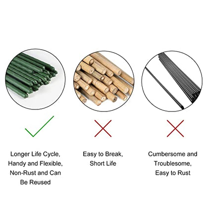 Garden Plant Stakes, 57 Inch (Approx 5Ft) Steel Tomato Stakes, 25 Pack - size: 57 Inch