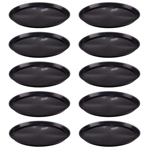 10 Pack Plant Saucer 14 Inches Plastic Drip Trays to Catch Water, Black - color: Black, size: 14 inch