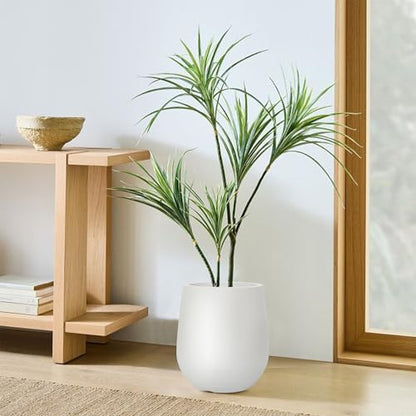 11.8"H Plastic Planters with Drainage Holes and Plug,Chalk Beige - color: Beige, size: 11.81"