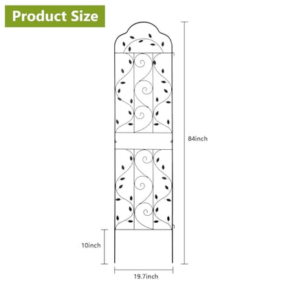 hogardeck 4 Packs 84 * 19 inch Metal Garden Trellis for Climbing Plants Outdoor,Heavy Duty,Black Coating Rustproof Trellis for Rose, Vegetable, Flowers, Expandable,Perfect for Training Climbing Plants - size: 84*19 in