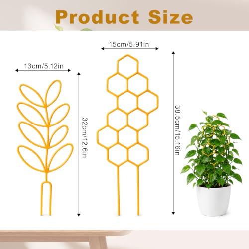 Plant Trellis Indoor, 15 Inch Gold Trellis for Potted Plants