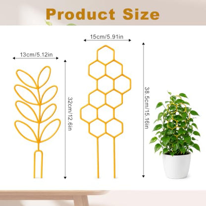 Plant Trellis Indoor, 15 Inch Gold Trellis for Potted Plants