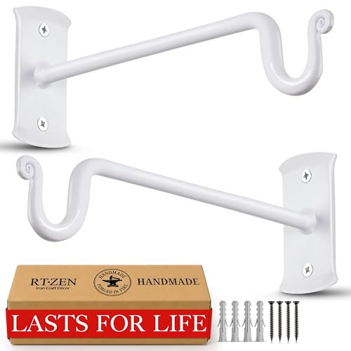 RTZEN Plant Hangers Outdoor or Indoor Heavy Duty Wall Bracket Hooks - size: 10 Inch, style: Shepherds Hooks - W