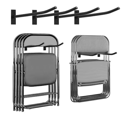 Garage Storage Mechanism Wall Mounted, Folding chair storage rack,Garden Tool Rack Manager Heavy-Duty Folding Chair, Suitablefor Car Tires, Ladders, Chairs, Strollers (Black (2-pack)) - color: Black (2-pack)