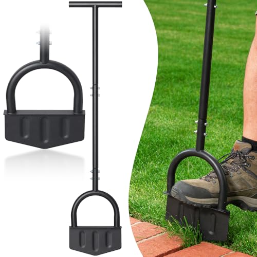 Edger Lawn Tool, 41-inch Long Handle Manual Lawn Edgers with T-Grip, Sharp V Shaped Half Moon Hand Lawn Edging Tool for Effortless Landscaping Sidewal