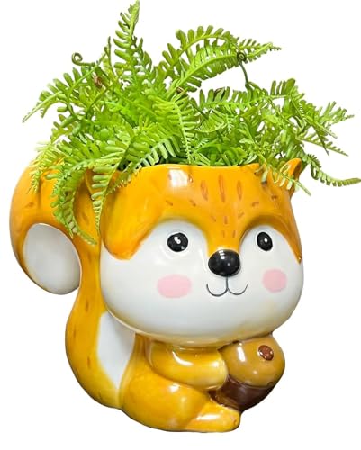 Streamline Imagined Cute Squirrel Planter Pot | Indoor & Outdoor Planter | - color: Squirrel