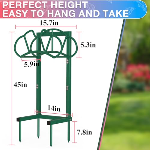 Qatsrin Garden Hose Holder Holds 160ft, Rustproof Water Hose Storage, Green - color: Green