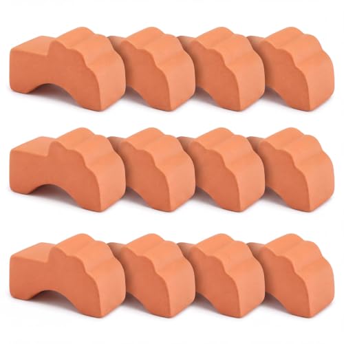 LemonRoad 12 Set Terra Cotta Cement Pot Feet for Outdoor Planters, Bridge - style: Bridge