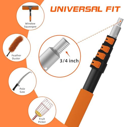 30FT Reach Pole Saws for Tree Trimming, Manual Pole Saw with 5-24FT Telescoping Extension Pole, Pruning Saw with 17" 3X Detachable Saw, Branches Pruner for Garden, Palms & Shrubs Yard Maintenance - size: 5-24FT