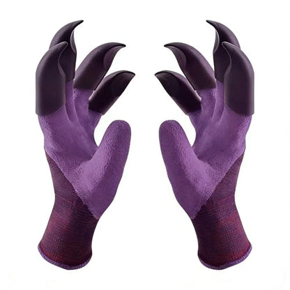 Gardening Gloves with Claw,Planting Waterproof Gardening Gloves,for Digging in The Garden, - color: Purple