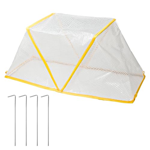 Patty Both Floating Row Covers for Garden Beds Reusable Foldable Mesh Plant Covers Waterproof Pestproof with Ground Stakes PVC Mesh White 1 Pcs 31x13x14 Inches