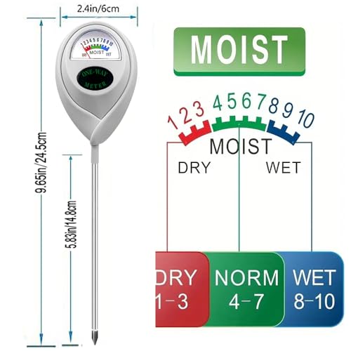 2 Pcs Green Soil Moisture Meter, Plant Water Meter, Moisture Meter for Plants, Soil MoistureTester, Soil Water Gauge for Plants, Plant Moisture Monitor No Battery Needed (White 2 Pcs) - color: White 2 Pcs