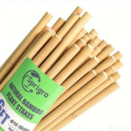 50pcs Bamboo Stakes 6ft, 6FT Garden Stakes Multi-Purpose, 5/8" Dia Plant Stakes for Tomatoes, Beans, Cucumbers, Peppers, Potted Trees, Maintain the Plant Posture, Strengthen and Stem - size: 6FT, 50 of pack