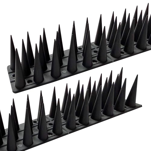 Bird Spikes,Black,6 Pack Bird deterrents for Outside,Keep Raccoon Squirrel Pigeon Away,Fence Spike for Garden Patio - color: BLACK