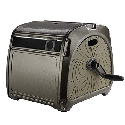 Giraffe Tools SW5 Metal Hose Reel Box, Heavy Duty Garden Hose Storage Reel Hideaway, Crank Handle, 150ft 5/8" Hose Capacity, Green - size: 150 ft Capacity