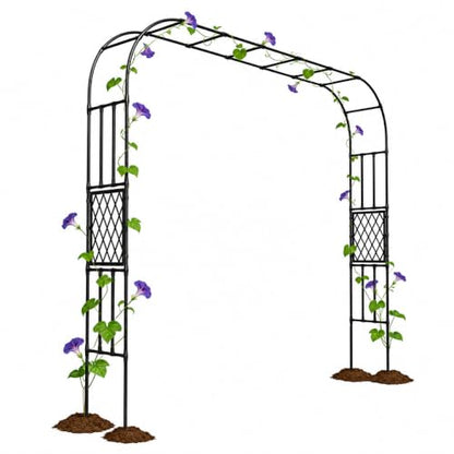 Heavy Duty Garden Arch Trellis,98.4 x98.4 in, with Lattice - size: 98.4 x 98.4 x 15.4 Inch