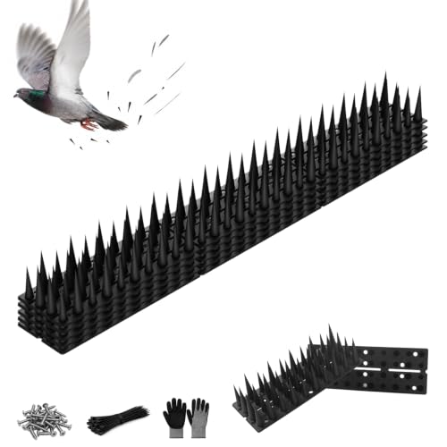 Bird Spikes, 5 Pack, 7 FT Total Coverage, Outdoor Bird Deterrent, Black - color: Black, size: 5 pack