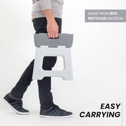 Vigar Compact Foldable Step Stool, 9-Inch, Gray - color: Gray, size: 9-Inches