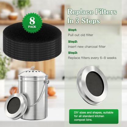 7.25 Inch Charcoal Replacement Filters