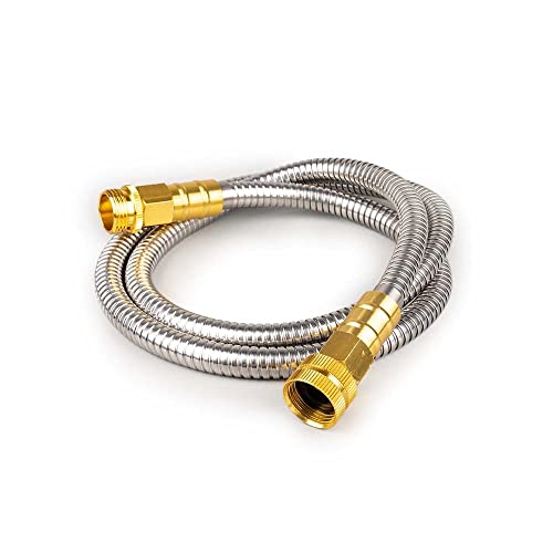 5FT 304 Stainless Steel Garden Hose, 3/4 GHT Male to Female - size: 5FT