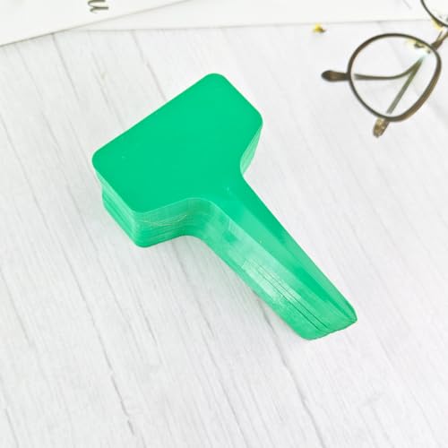 Plastic Plant T-Type Tags, 100Pcs Plant Labels, Waterproof T-Shape Tag, Nursery Garden Labels Markers, Plant Sign for Garden Vegetable Flowers Planting(2x4 Inch) - color: Green