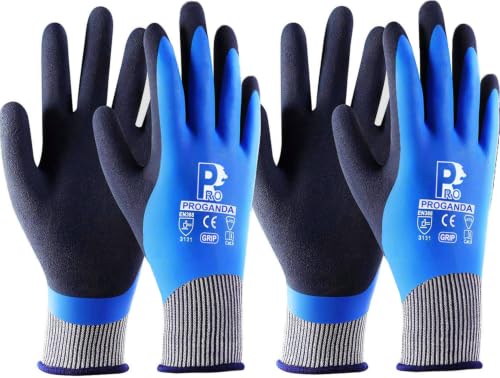 Waterproof Work Gloves Superior Grip Gardening Gloves - color: Black, size: Medium
