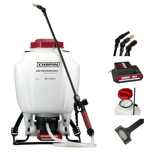CHAPIN 63924 4-Gallon 24V Battery Backpack Sprayer, 2-Hour Runtime - style: 4 Gallon, 24v Battery