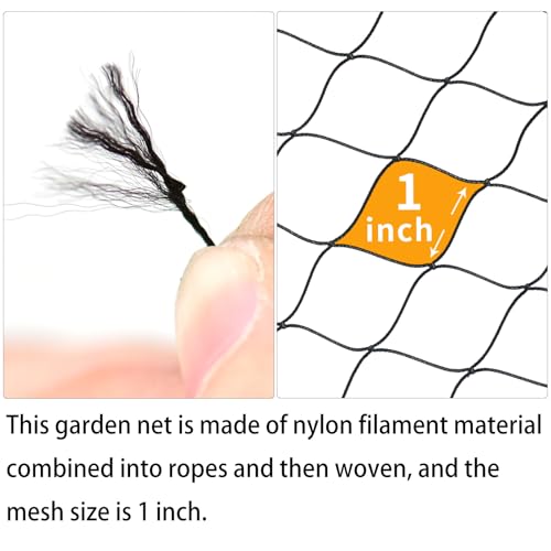 30 x 50 FT Bird Netting for Garden, 1" Square Mesh Size Heavy Duty Nylon Chicken Coop Netting for Blueberry Bushes, Fruit Trees and Vegetable Against Birds, Deer, Squirrels (30X50FT) - size: 30X50FT