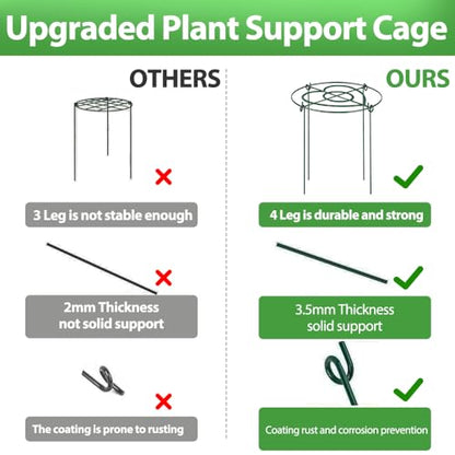 Peony Cages and Supports Pack 6 PCS,15.8" Dx23.6 H Heavy Duty Plant Support Cage Set for Hydrangeas, Roses and Tomatoes,– Garden Stakes & Plant Cages for Outdoor Plants (15.8" Wx23.6 H-6 Pack) - size: 15.8" Wx23.6" H-6 Pack