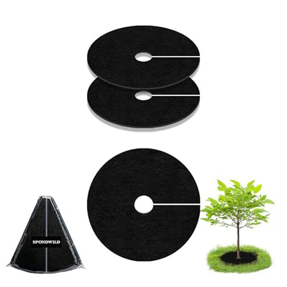 32.3 Inch 2 Pack Non-Woven Tree Mulch Ring for Weed Controlling - size: 32.28 inch