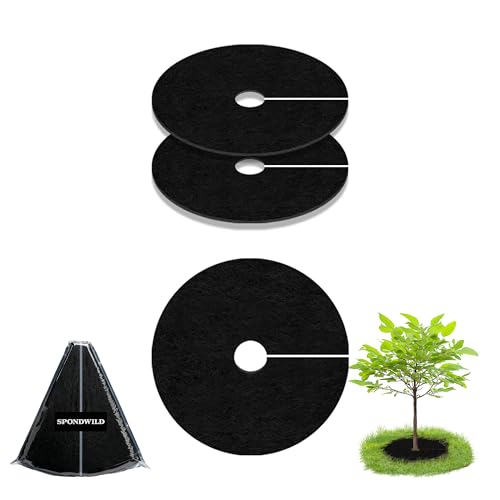 32.3 Inch 2 Pack Non-Woven Tree Mulch Ring for Weed Controlling - size: 32.28 inch