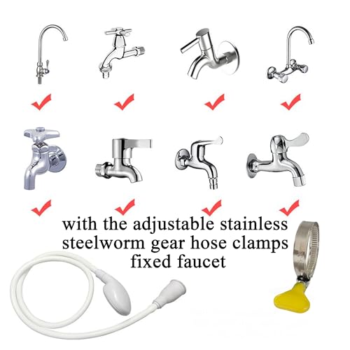 Portable Shampoo Sink Spray Hose, Faucet Attachment with Nozzle for Hair Washing, Baby & Pet Bathing, Vegetable Rinsing, White (White, 3M/9.84FT) - size: 3M/9.84FT