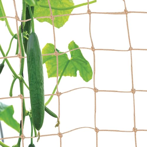 Jute Trellis Netting - Jute Netting for Garden, Heavy Duty Plant Support Netting for Climbing Plants, Cucumber, Vine, Fruits & Vegetables, Climbing Vining Plants (3.3 Ft X 16.4 Ft, 5.9 Inch Squares) - size: 1X5M 15CM