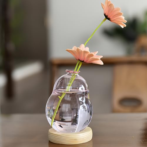 Pink Plant Propagation Cute Bubble Flower Vase Glass Planter Terrarium Jar - color: Pink