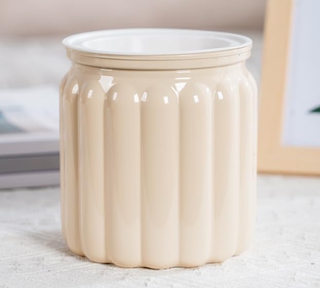 2PCS Self Watering Planters 4.5 Inch Self Watering Pots for Indoor Plants, African Violet Pots with Wick Rope, Flowers, Succulents, Herb, House Plants - color: Beige