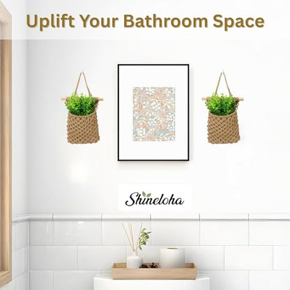 2 Packs Macrame Wall Planters with Faux Eucalyptus, Wall Decor - color: Jute