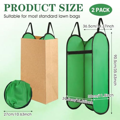 2 Pack Leaf Bag Holder Pop Up Portable Foldable