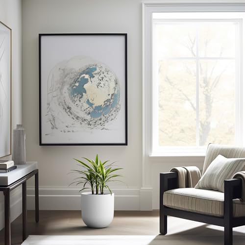 Kante Small Round Capsule White Concrete Planter 11" Dia, Outdoor - color: White, size: 11.0"Dia x 11.0"H