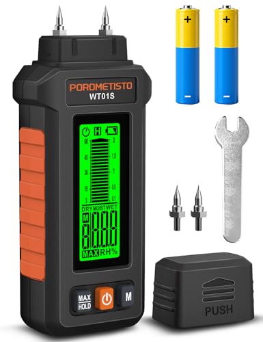 5 in 1Moisture Meter POROMETISTO, Three-Color Alarm, 5 Modes Detections