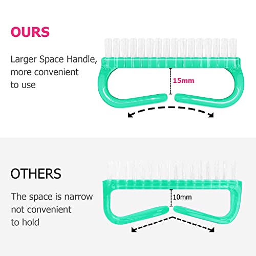 Larbois Handle Grip Nail Brush, Hand Fingernail Brush Cleaner Scrubbing Kit Pedicure for Toes and Nails Men Women (4 Pack) - color: Color-16