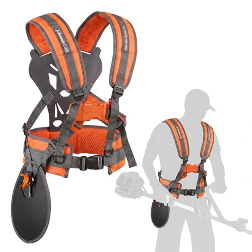 Adjustable Weed Eater Strap, Padded 5-Point Trimmer Harness - size: Trimmer Harness